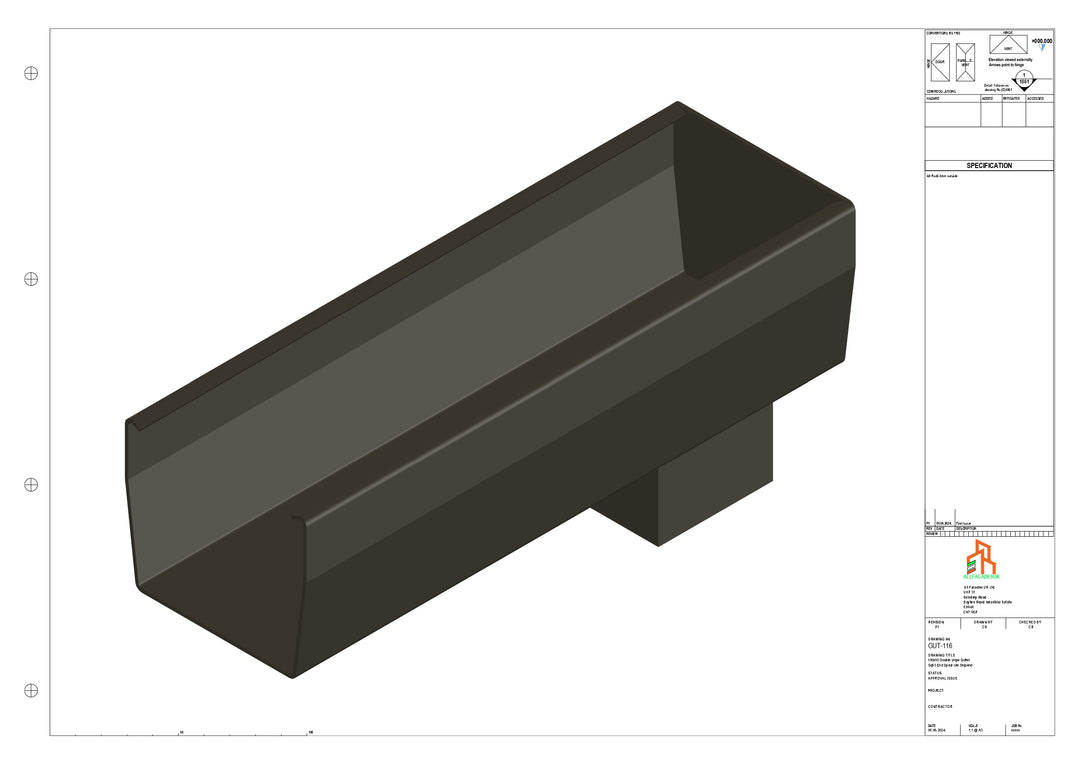 Aluminium Double Slope - Type 7 - End Spout - 63 Sq