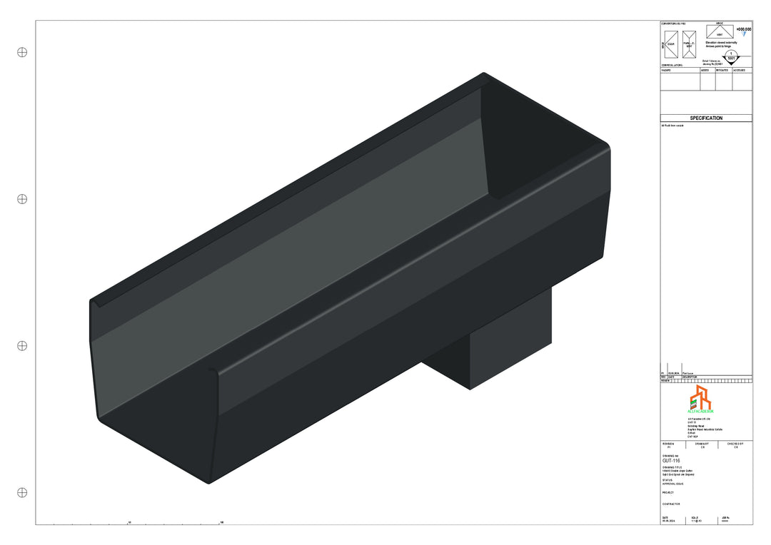 Aluminium Double Slope - Type 7 - End Spout - 63 Sq