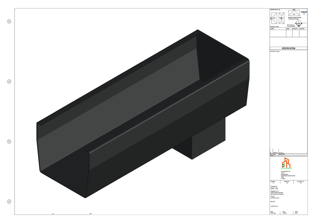 Aluminium Double Slope - Type 7 - End Spout - 76 Sq