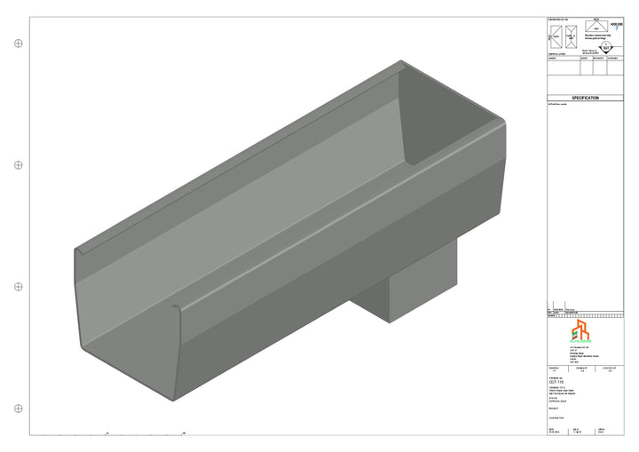 Aluminium Double Slope - Type 7 - End Spout - 63 Sq