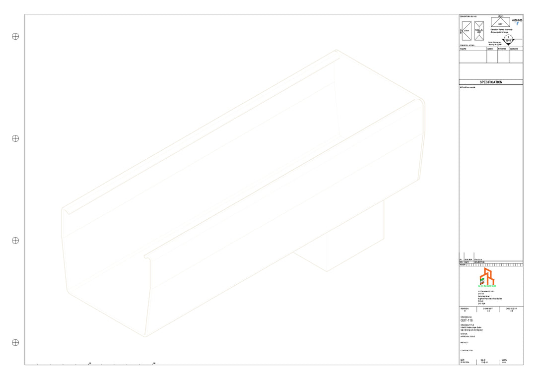 Aluminium Double Slope - Type 7 - End Spout - 76 Sq