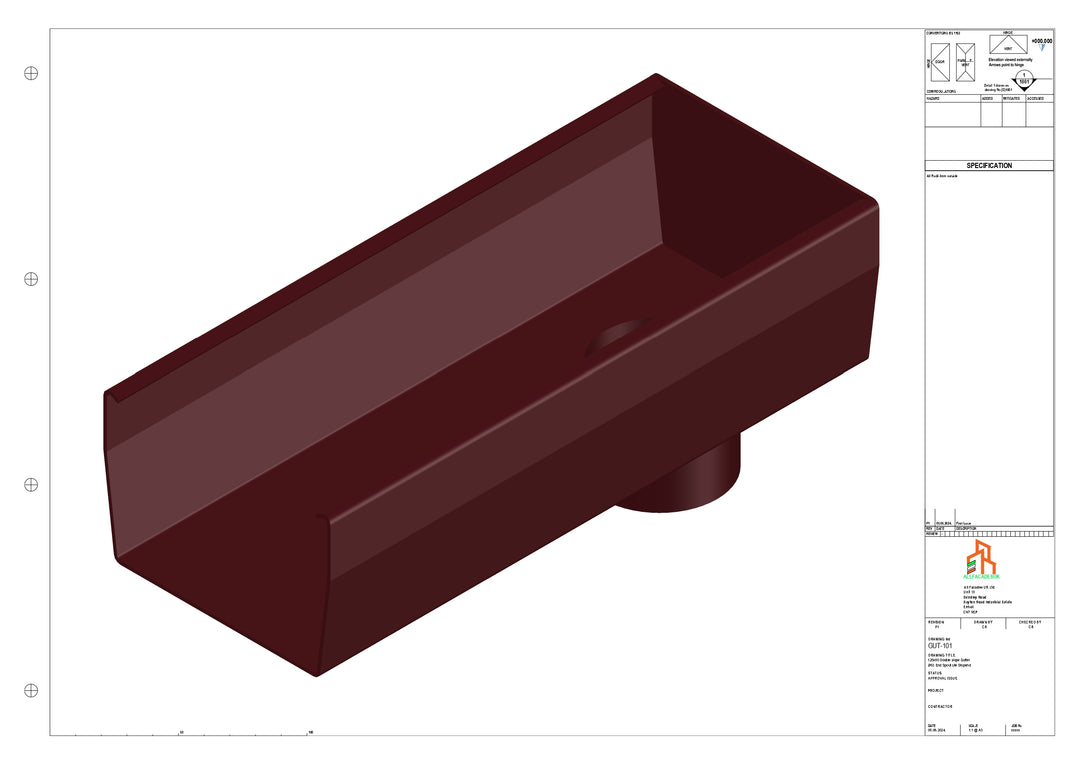 Aluminium Double Slope - Type 8 - End Spout - 63 Dia