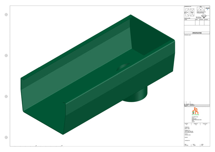 Aluminium Double Slope - Type 8 - End Spout - 76 Dia