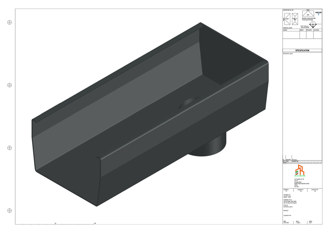 Aluminium Double Slope - Type 8 - End Spout - 63 Dia