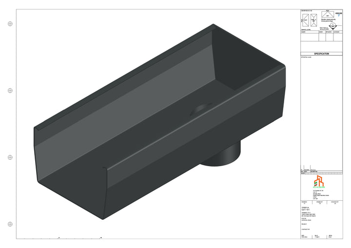 Aluminium Double Slope - Type 8 - End Spout - 63 Dia