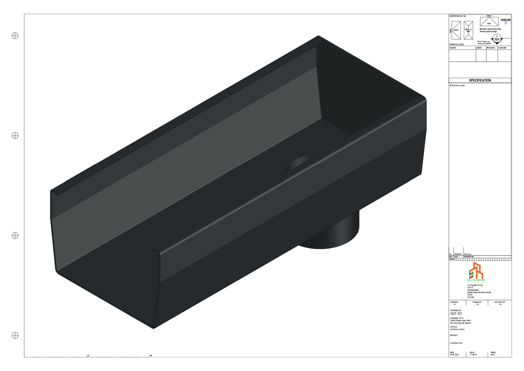 Aluminium Double Slope - Type 8 - End Spout - 63 Dia