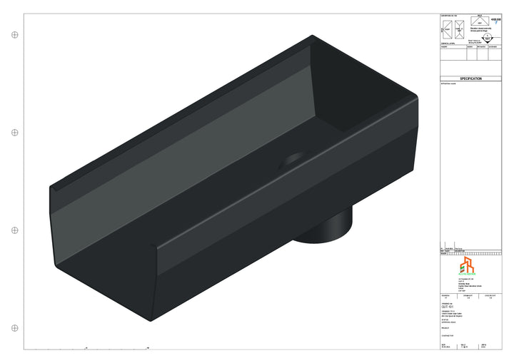 Aluminium Double Slope - Type 8 - End Spout - 100 Dia