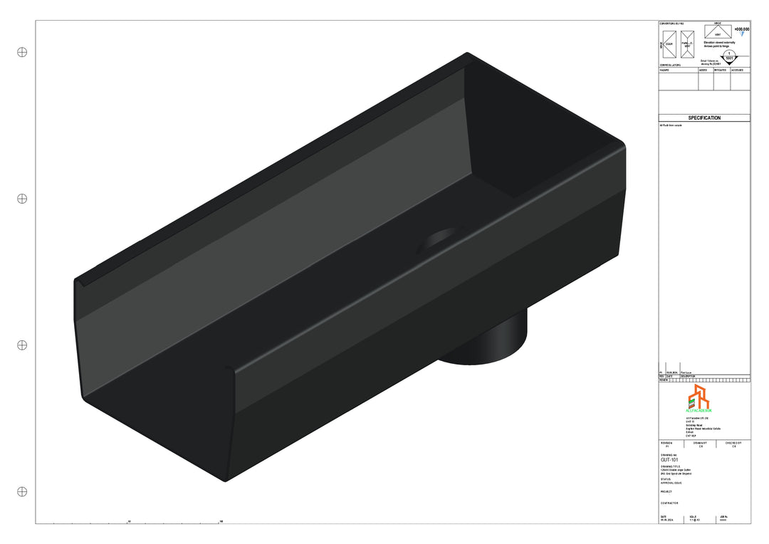 Aluminium Double Slope - Type 8 - End Spout - 100 Dia