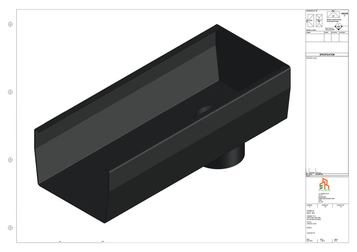 Aluminium Double Slope - Type 8 - End Spout - 100 Dia