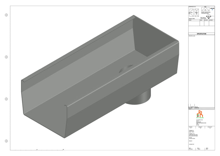 Aluminium Double Slope - Type 8 - End Spout - 76 Dia