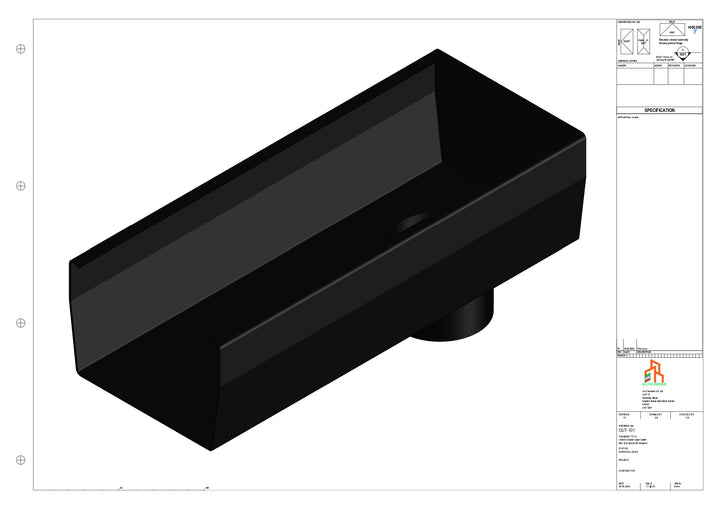 Aluminium Double Slope - Type 8 - End Spout - 63 Dia
