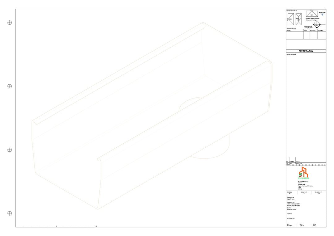 Aluminium Double Slope - Type 8 - End Spout - 63 Dia