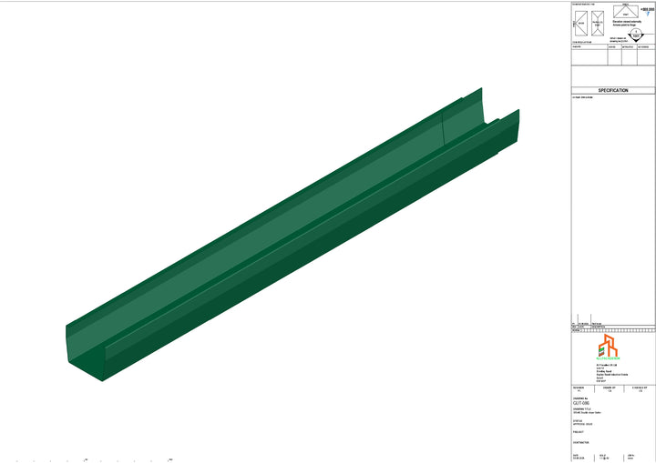 Aluminium Double Slope Gutter - Type 7 - 3M Length
