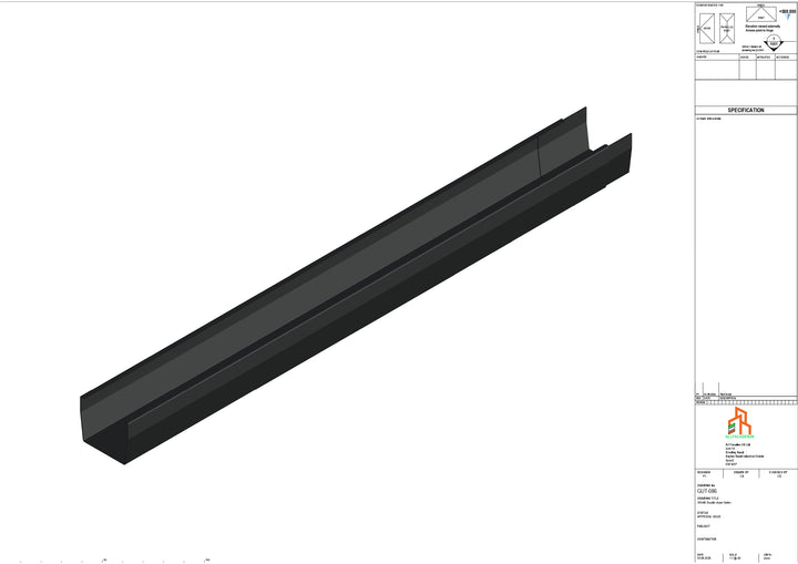 Aluminium Double Slope Gutter - Type 7 - 3M Length