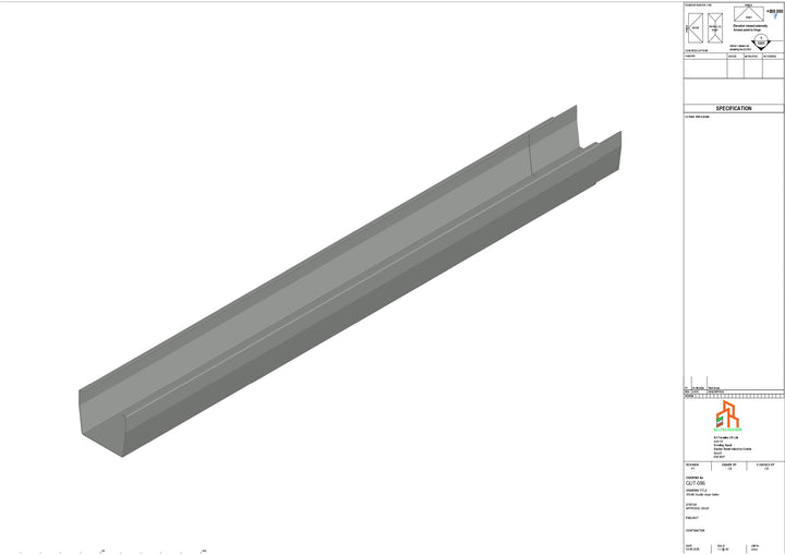 Aluminium Double Slope Gutter - Type 7 - 3M Length