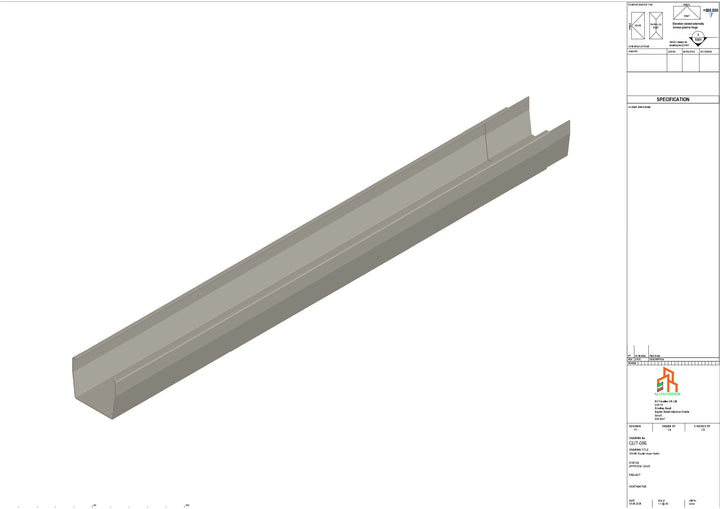 Aluminium Double Slope Gutter - Type 7 - 3M Length