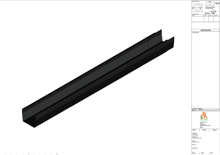 Aluminium Double Slope Gutter - Type 7 - 3M Length