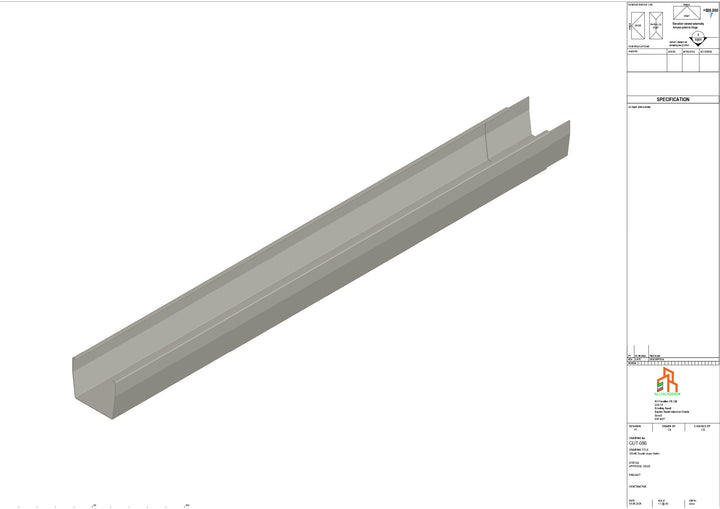 Aluminium Double Slope Gutter - Type 7 - 3M Length