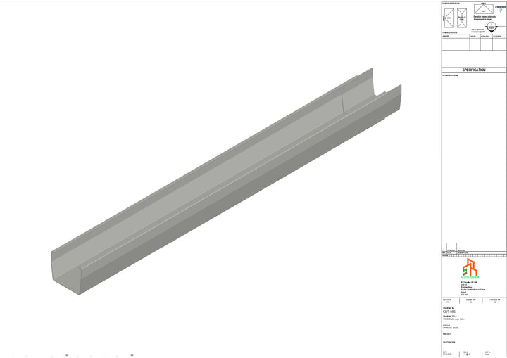 Aluminium Double Slope Gutter - Type 7 - 3M Length
