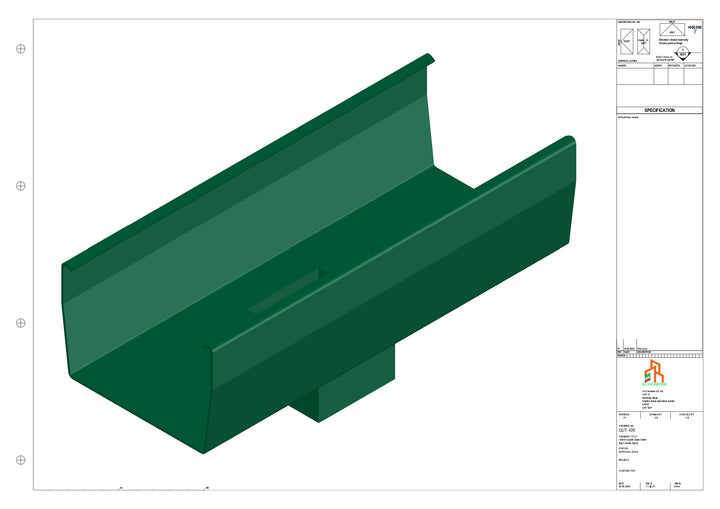 Aluminium Double Slope - Type 8 - Centre Spout - 100 Sq