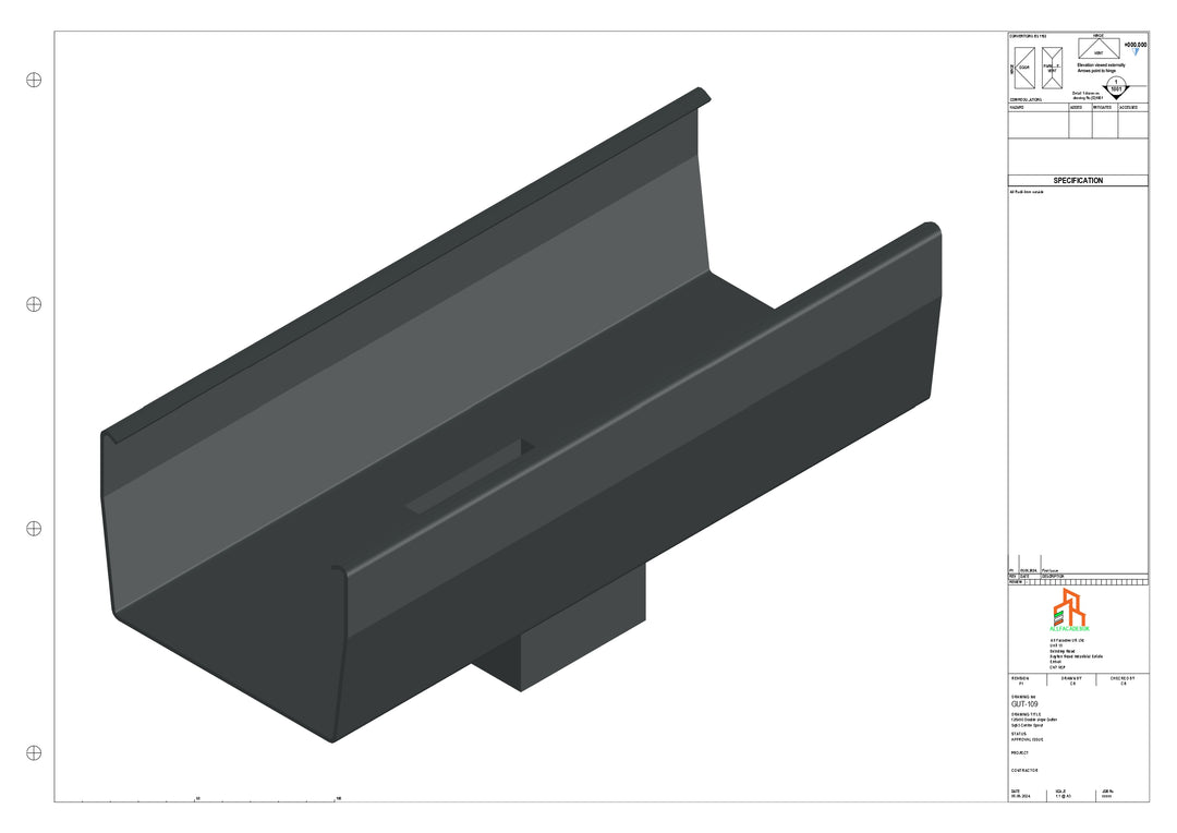 Aluminium Double Slope - Type 8 - Centre Spout - 63 Sq