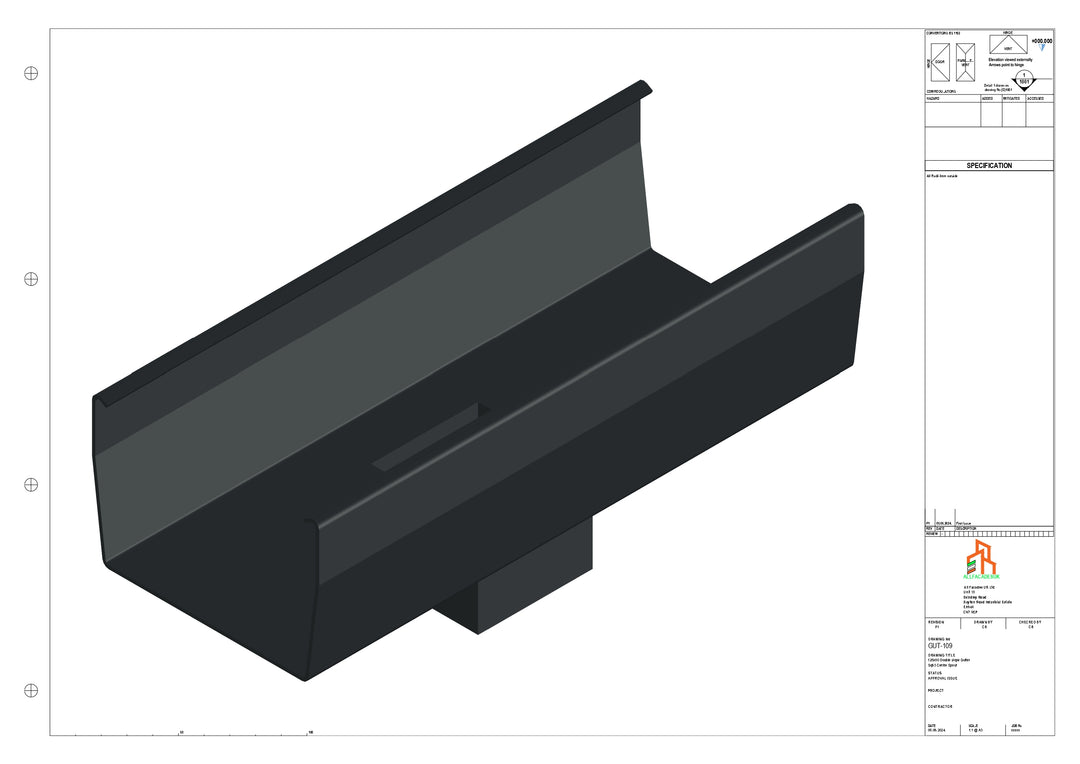 Aluminium Double Slope - Type 8 - Centre Spout - 100 Sq