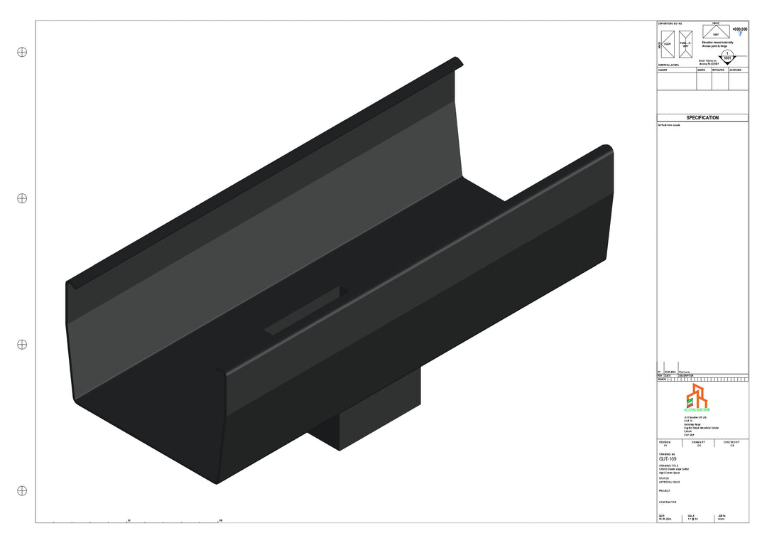 Aluminium Double Slope - Type 8 - Centre Spout - 100 Sq