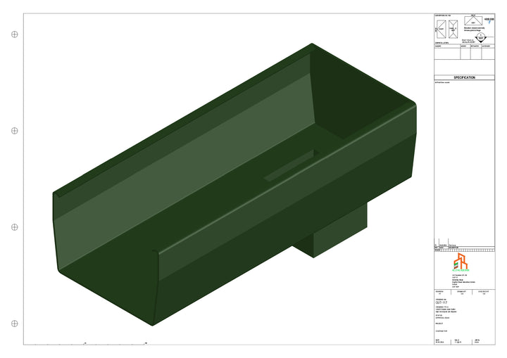 Aluminium Double Slope - Type 8 - End Spout - 63 Sq