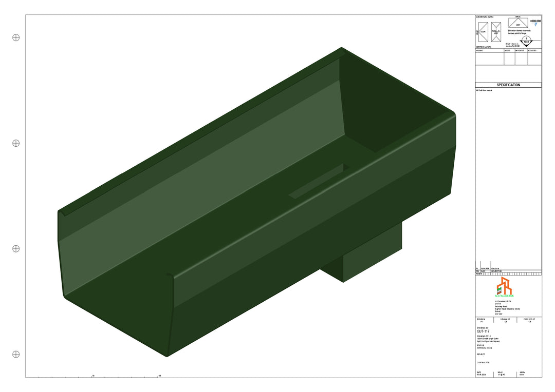 Aluminium Double Slope - Type 8 - End Spout - 100 Sq