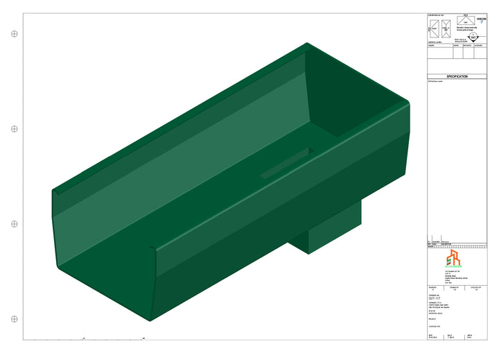 Aluminium Double Slope - Type 8 - End Spout - 63 Sq