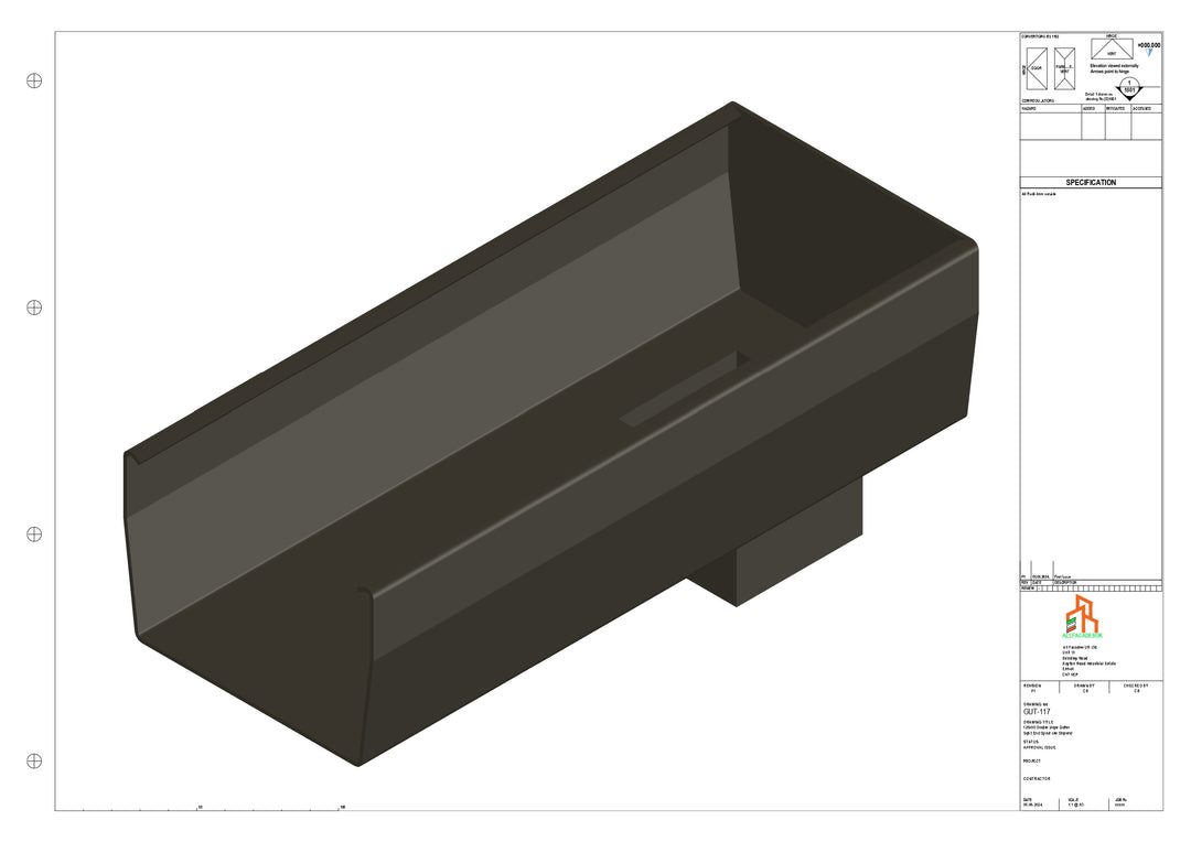 Aluminium Double Slope - Type 8 - End Spout - 100 Sq