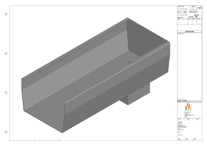 Aluminium Double Slope - Type 8 - End Spout - 100 Sq