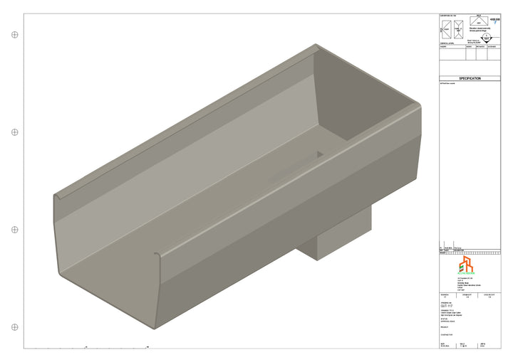 Aluminium Double Slope - Type 8 - End Spout - 100 Sq