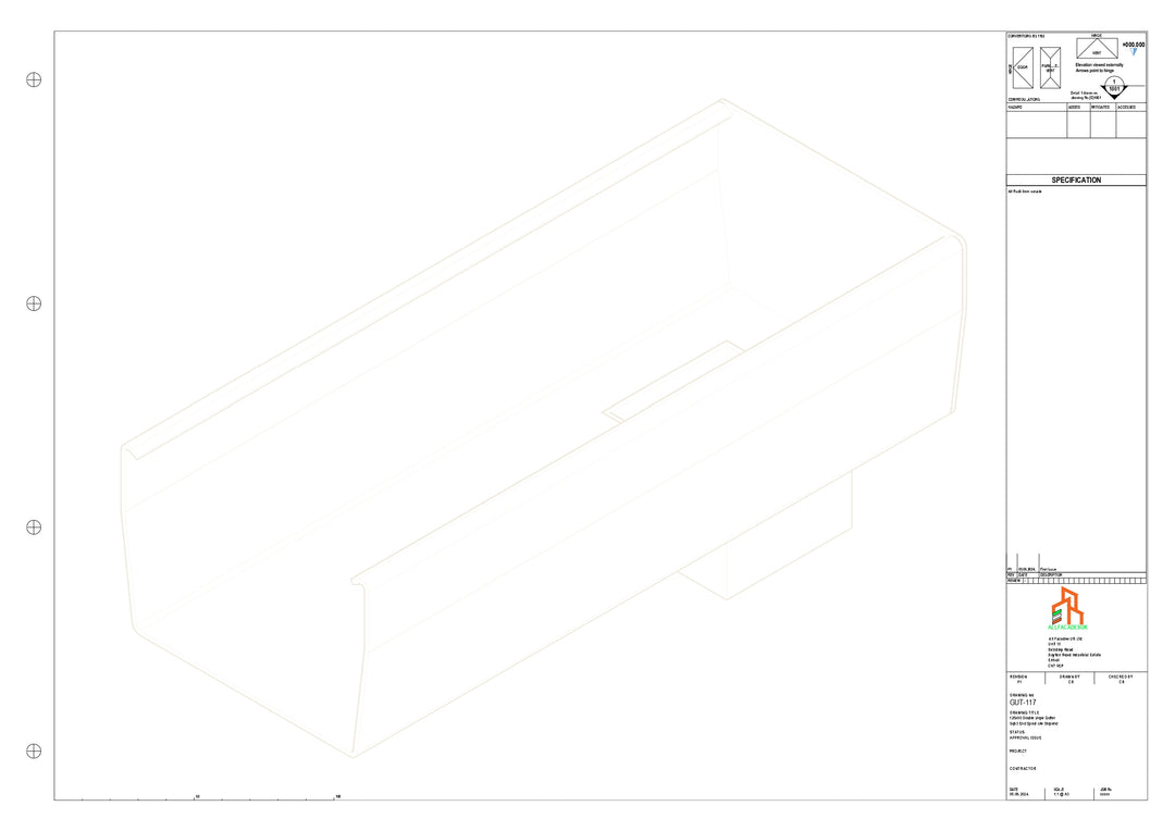 Aluminium Double Slope - Type 8 - End Spout - 100 Sq