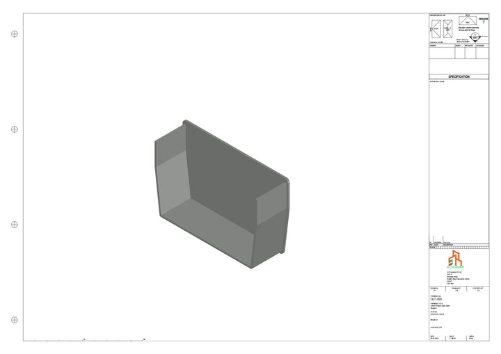 Aluminium Double Slope Gutter - Type 8 - Stopend