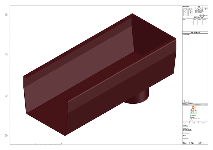 Aluminium Double Slope - Type 9 - End Spout - 76 Dia