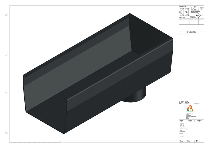 Aluminium Double Slope - Type 9 - End Spout - 76 Dia