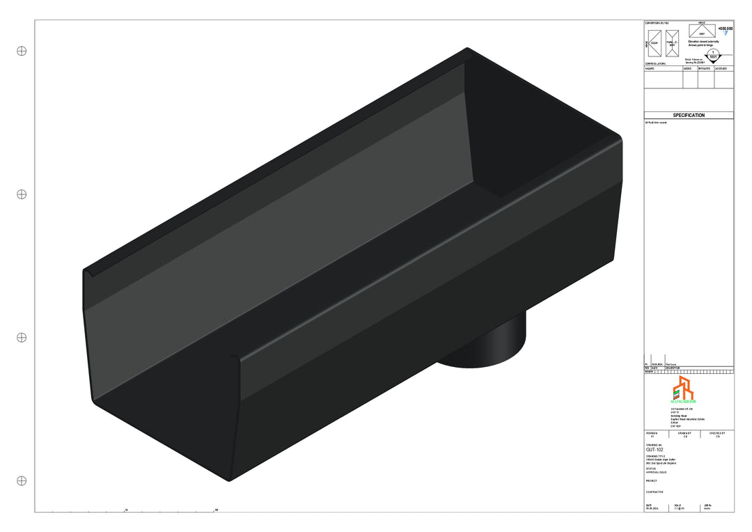 Aluminium Double Slope - Type 9 - End Spout - 63 Dia