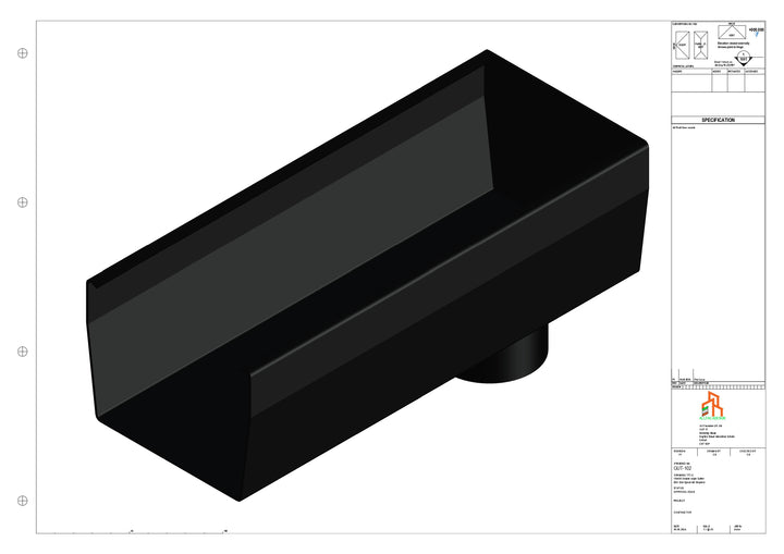 Aluminium Double Slope - Type 9 - End Spout - 76 Dia