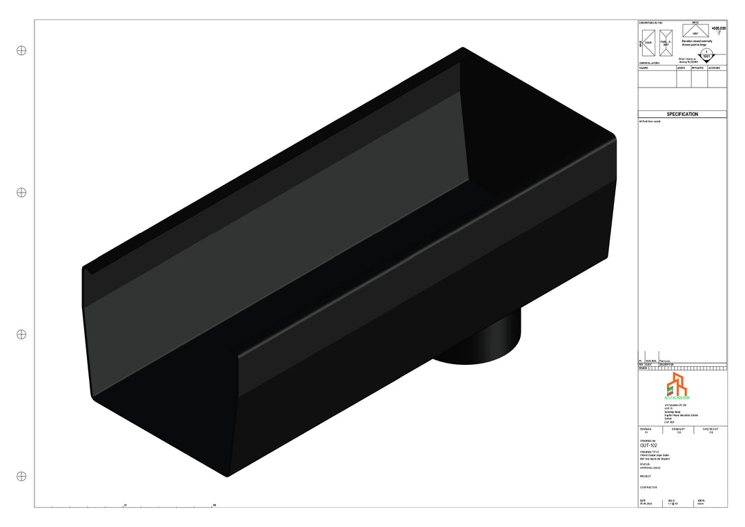 Aluminium Double Slope - Type 9 - End Spout - 100 Dia