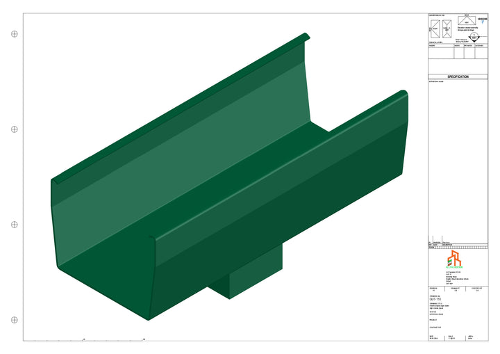 Aluminium Double Slope - Type 9 - Centre Spout - 100 Sq