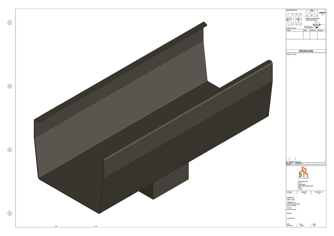 Aluminium Double Slope - Type 9 - Centre Spout - 100 Sq