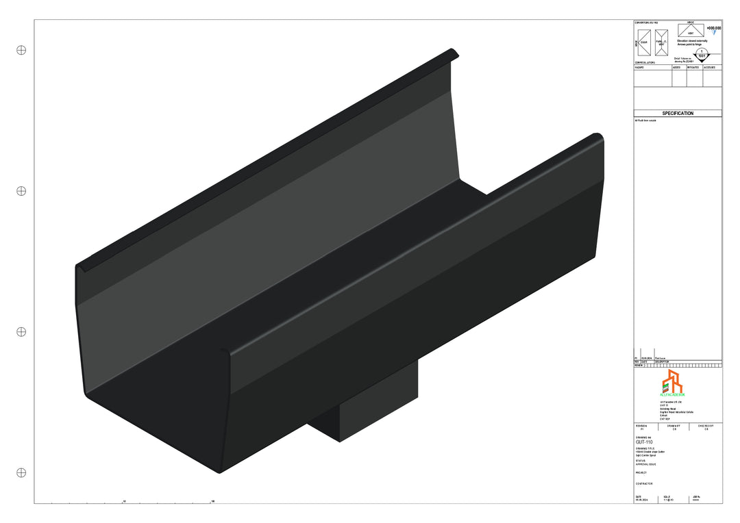 Aluminium Double Slope - Type 9 - Centre Spout - 76 Sq