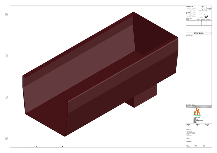 Aluminium Double Slope - Type 9 - End Spout - 100 Sq