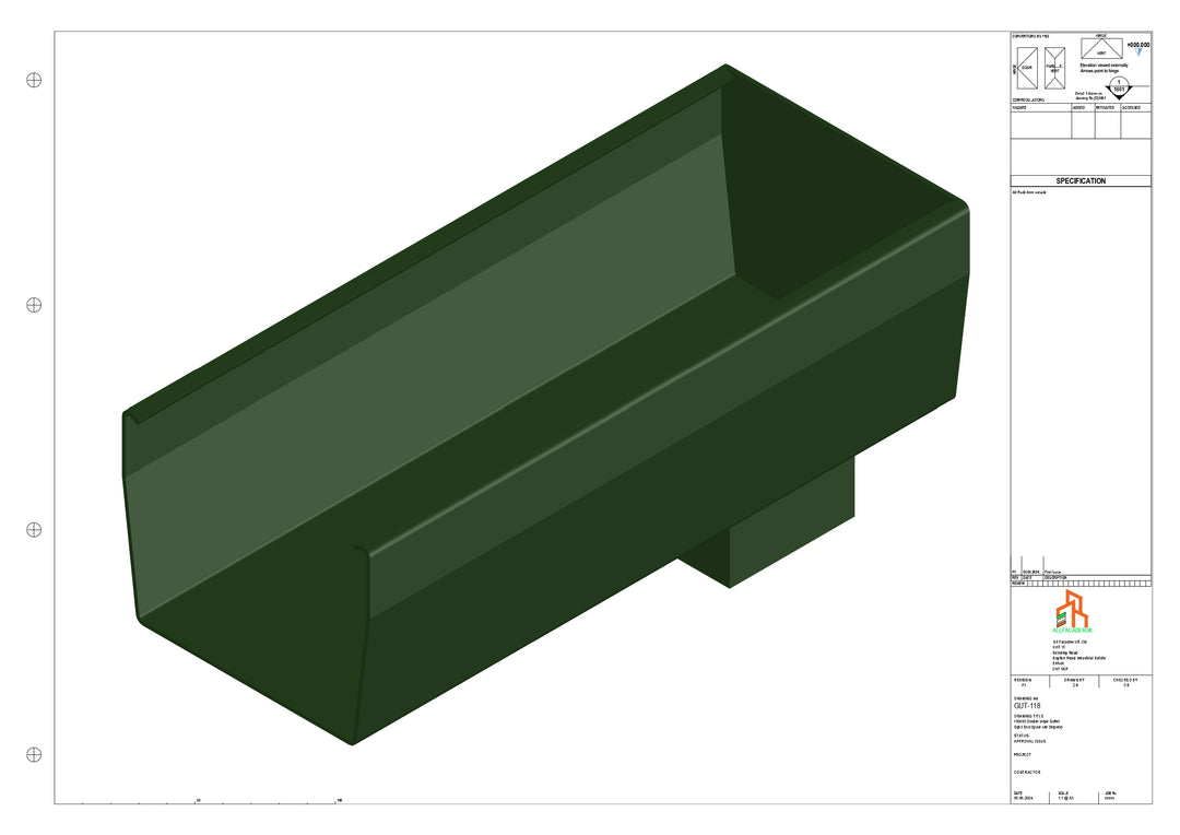 Aluminium Double Slope - Type 9 - End Spout - 63 Sq