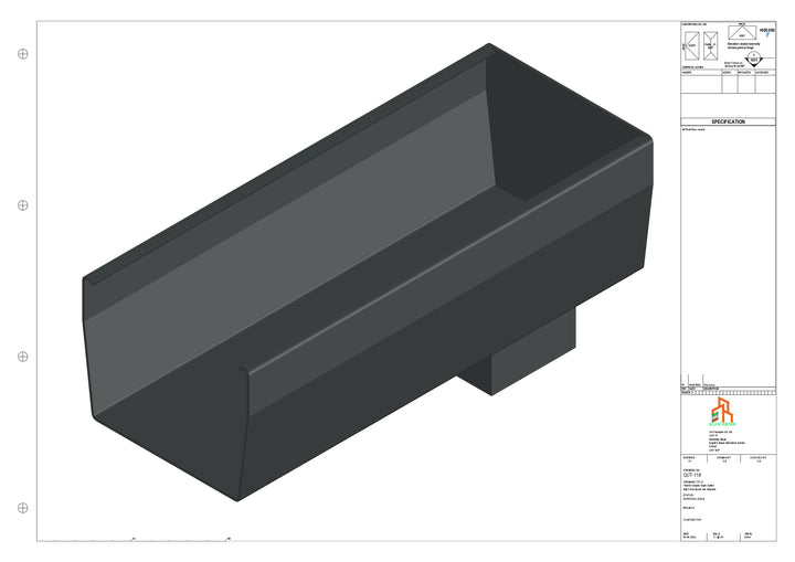 Aluminium Double Slope - Type 9 - End Spout - 63 Sq