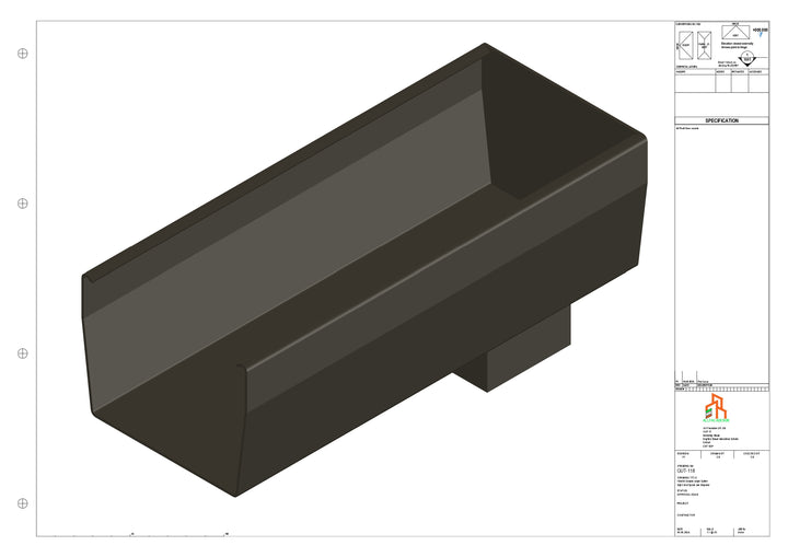Aluminium Double Slope - Type 9 - End Spout - 100 Sq