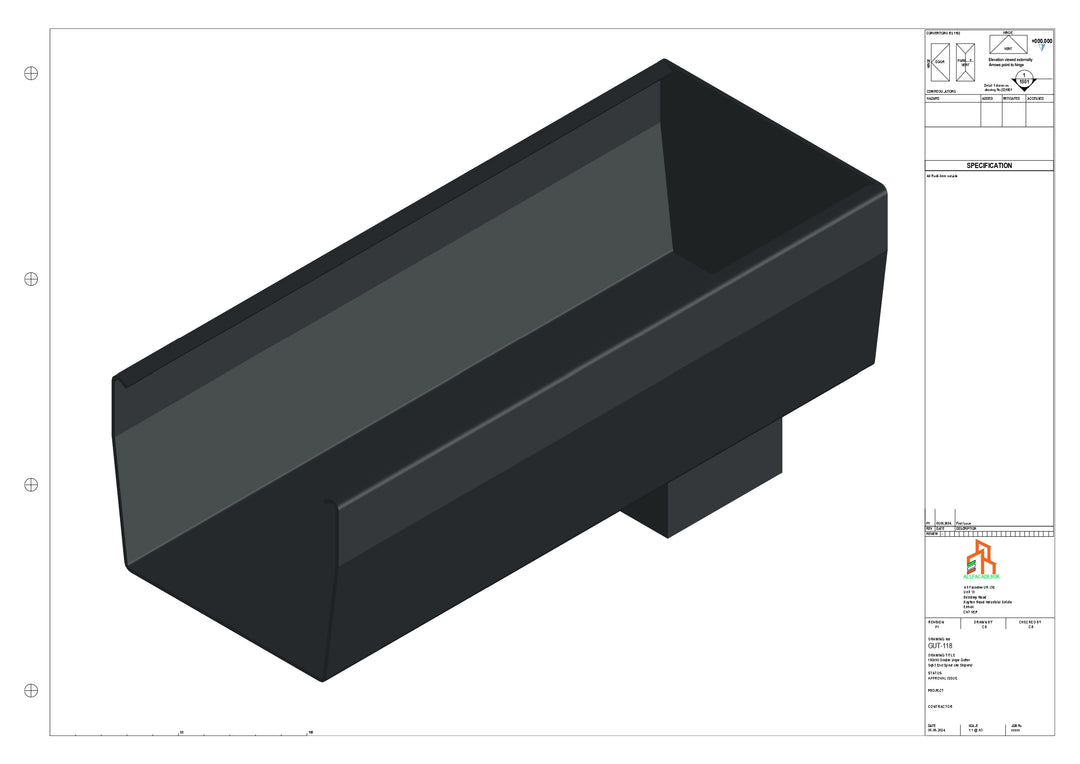Aluminium Double Slope - Type 9 - End Spout - 76 Sq