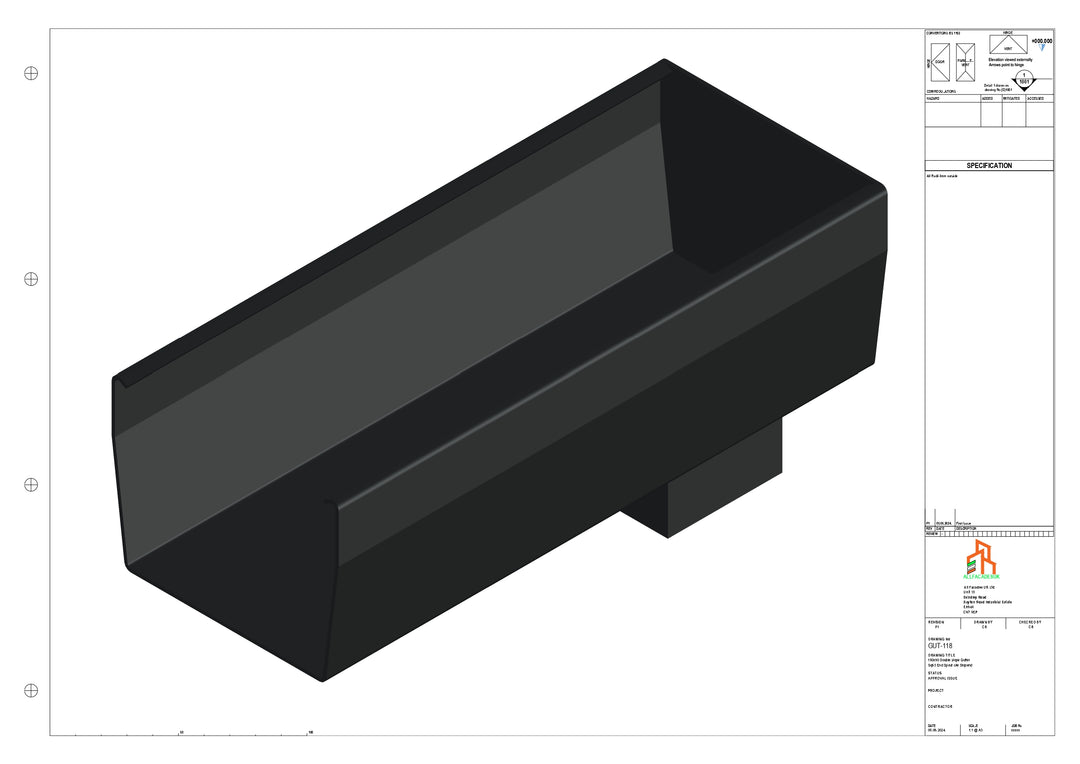 Aluminium Double Slope - Type 9 - End Spout - 63 Sq