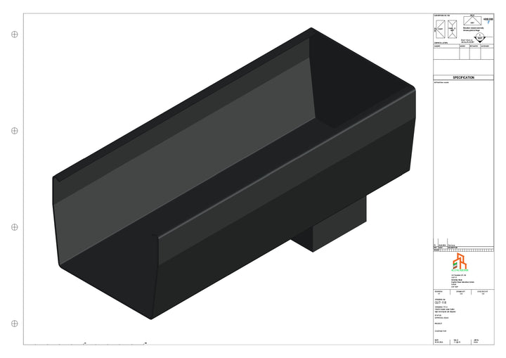 Aluminium Double Slope - Type 9 - End Spout - 76 Sq
